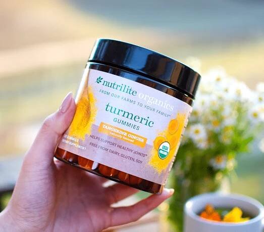 A package of Nutrilite Organics turmeric gummies