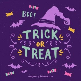 Purple background of trick or treat