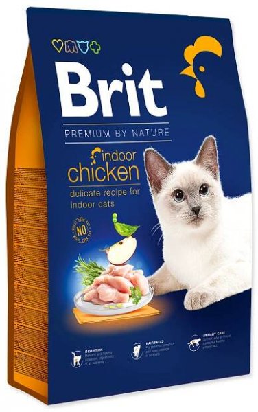 BRIT Premium by Nature Indoor krmivo pro kočky nevycházející z kuřecího masa 8 kg