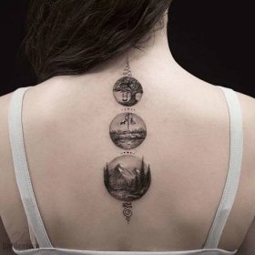 Tetování "Harmony": symboly duševního klidu a znaky označující klid. Tetování s významem harmonie pro ženy a muže 