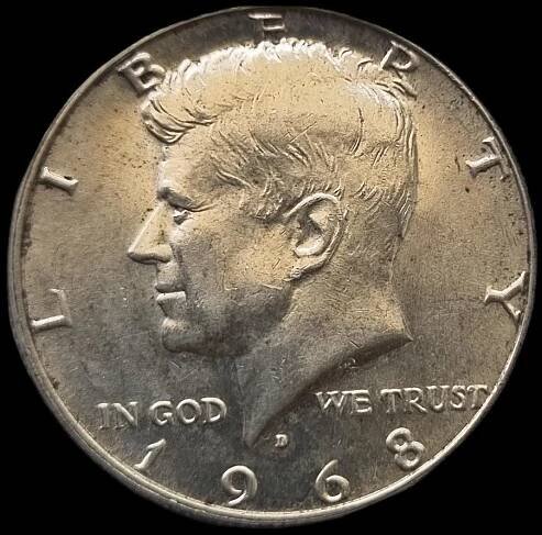 Half dollar 1968 D. - Kennedy