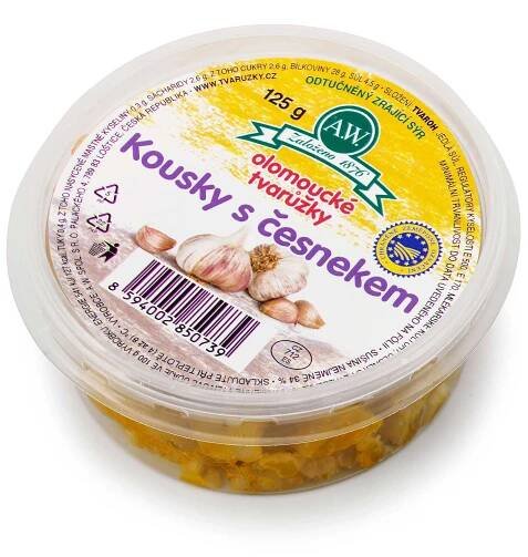 Olomoucké tvarůžky Kousky s česnekem 125 g