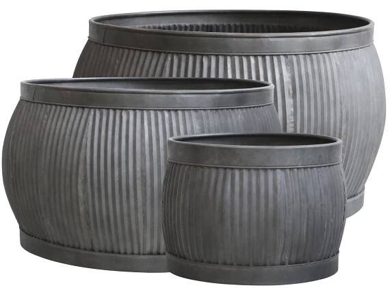 Plechový obal na květináč Antique Zinc Round