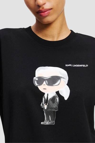 KARL LAGERFELD Černé dámské tričko Ikon Aquarelle K S Další funkce žádný