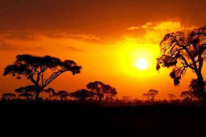 typický africký západ slunce - maasai mara national reserve - stock snímky, obrázky a fotky