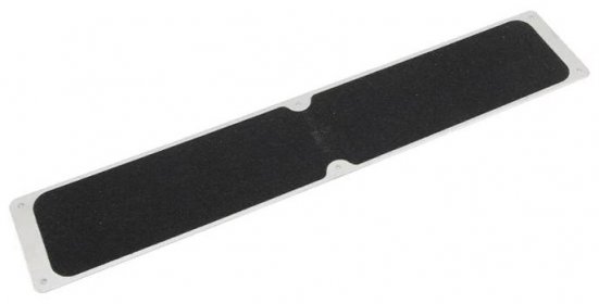 Černý hliníkový protiskluzový nášlap na schody FLOMA Bolt Down Plate - délka 63,5 cm, šířka 11,5 cm, tloušťka 1,6 mm