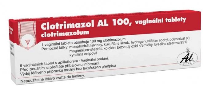 Clotrimazol AL 100 mg 6 vaginálních tablet + aplikátor