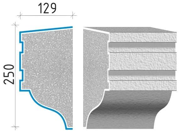 průběžná římsa 150x77mm PR41215