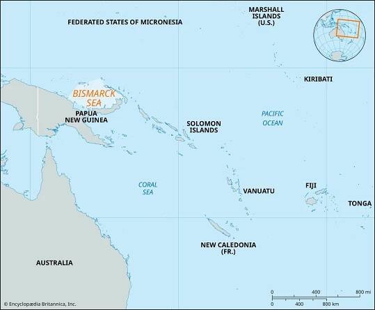 Bismarck Sea | Map, Location, & History | Britannica