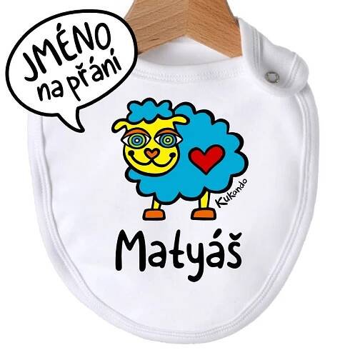 Dětský bryndák se jménem na přání OVEČKA
