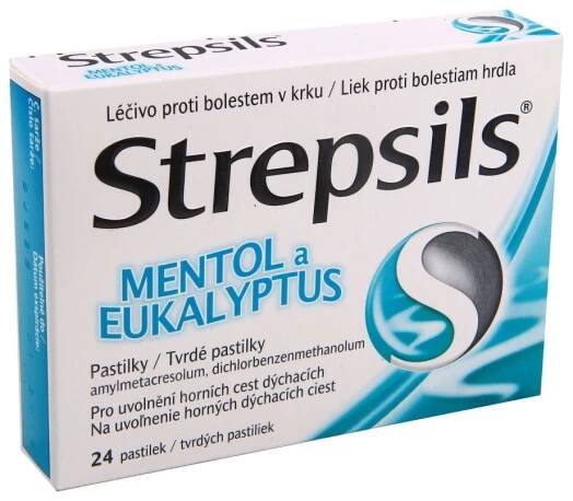 Strepsils Mentol a Eukalyptus 24 pas.