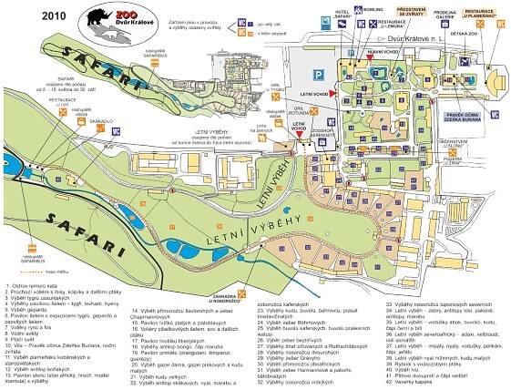Map of Safari Park Dvůr Králové nad Labem - 2010