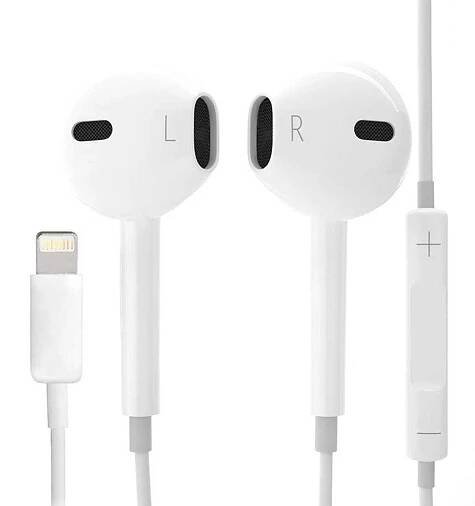Sluchátka pro iPhone Lightning do uší DRÁTOVÁ 5 6 7 8 X XR 11 12 13 14 Mikrofon ano