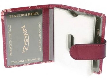Kožené pouzdro na karty Nivasaža N160-SNT-RFR červené
