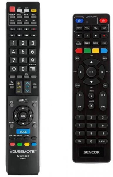 SENCOR SDB520T, SDB524T, SDB550T + ovládání TV (mini TV) - dálkový ovladač duplikát