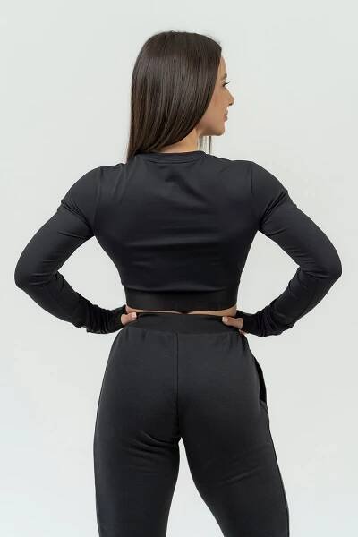 Dámské tričko Crop Intense Perform Black - NEBBIA