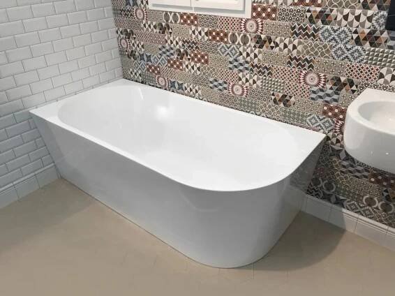 AQUALINE - TIBERA L rohová stojící vana, 170x80cm, bílá (E1026)