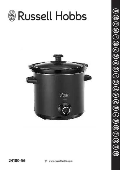 Uživatelská příručka pro pomalý hrnec Russell Hobbs 24180-56