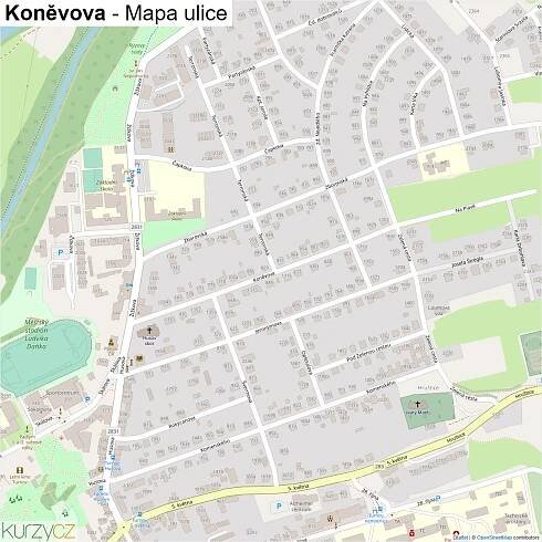 Koněvova - mapy | Kurzy.cz