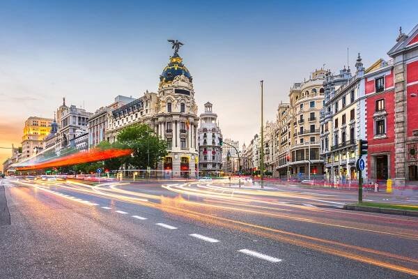 madrid, španělsko panoráma města a - madrid - stock snímky, obrázky a fotky