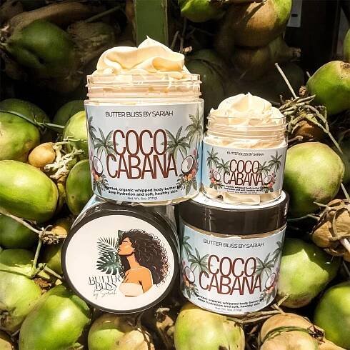 Coco Cabana Scented, Whipped Body Butter, Organic and Vegan Skin Moisturizer, - 6oz and 10oz
