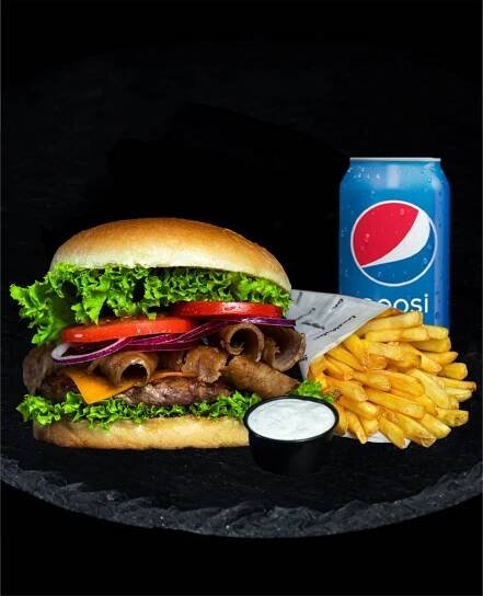 Kebab burger meal in Lux F... Restaurant