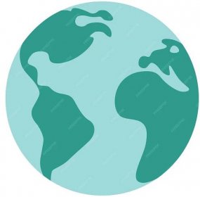 Vector earth globe with continents and oceans world or planet icon