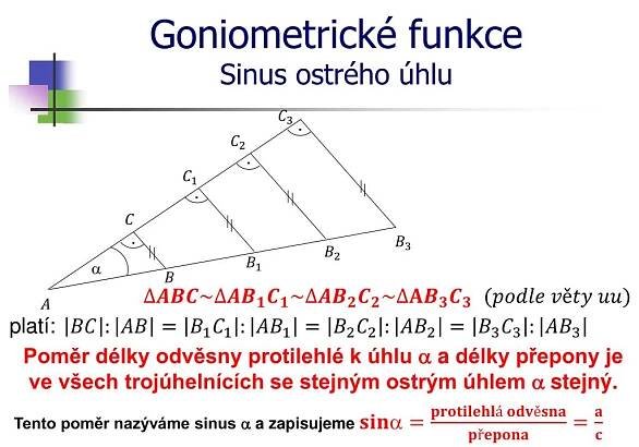 PPT - Goniometrické funkce Řešení pravoúhlého trojúhelníku PowerPoint Presentation - ID:4297864