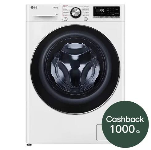 LG 9 kg slim parní pračka LG | 1200 ot./min | Direct Drive™ | AI DD™ | TurboWash™360°, Front View, FLR7A92WC