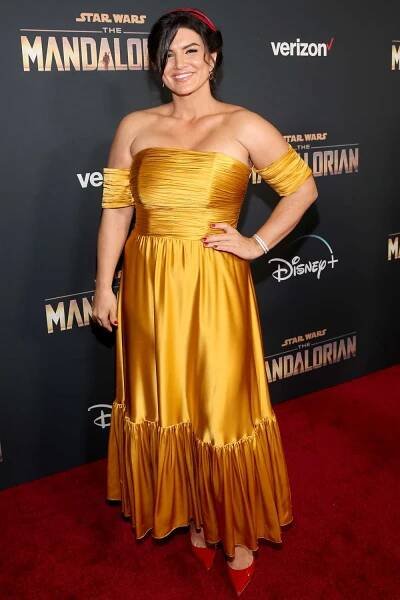 Gina Carano at the premiere of "The Mandalorian" on November 13, 2019 in Hollywood, California.