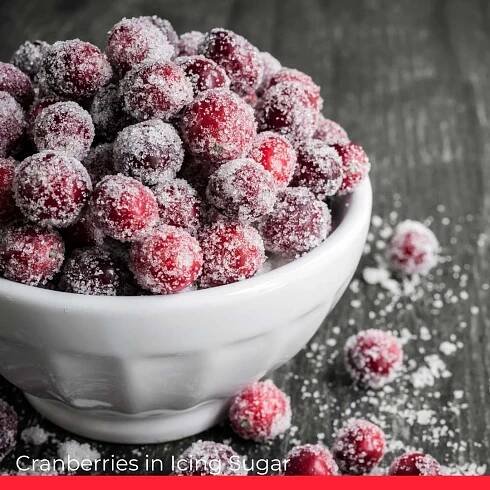 Cranberries in Icing Sugar