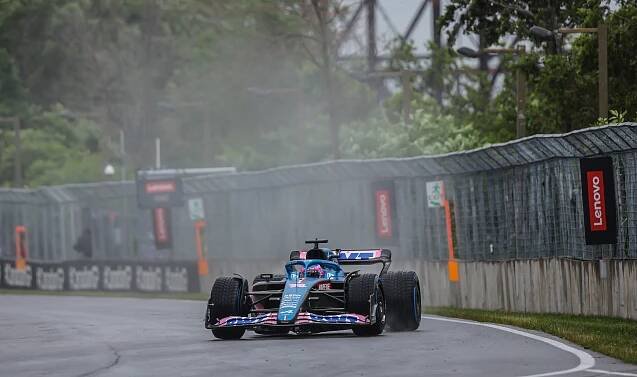 F1 – Alonso tops wet final practice session in Montreal
