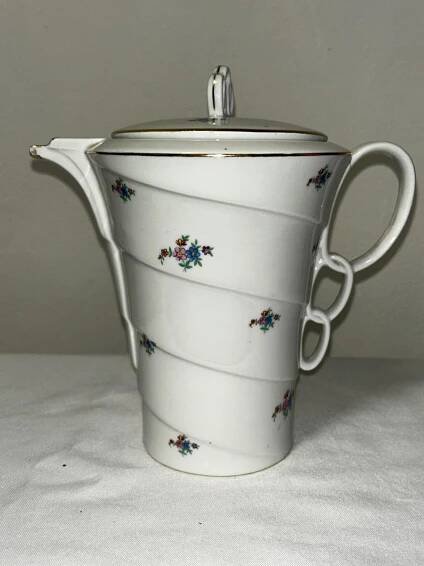 Porcelánová konvice EPIAG – Made in Czechoslovakia, květinový dekor