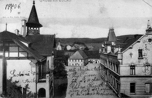 Jílové, střed města; před rokem 1906 (sbírka Jiřího Fiedlera).
