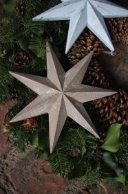 Vánoční dřevěná hvězda na zavěšení - velká 