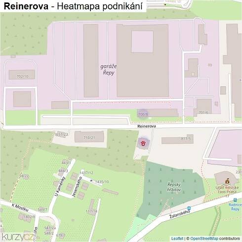 Mapa Reinerova - Firmy v ulici.