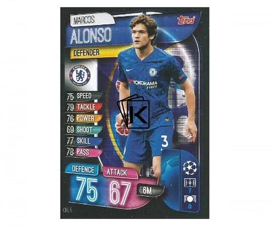 Fotbalová kartička 2019-2020  Topps Champions League Match Attax - Chelsea FC - Marcos Alonso 5