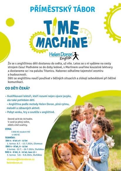 Příměstské tábory 2024 Olomouc v tématu Time Machine - Helen Doron English