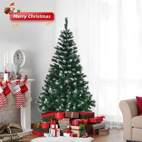 FCH Umělý vánoční stromek 120 cm 300 PVC hrotů, se sněhovým efektem