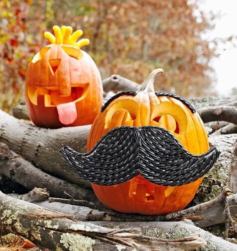 pumpkin with mustache