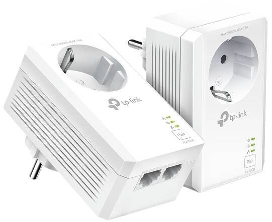 Síťový adaptér Powerline AV1000 s průchozí zásuvkou a 2 gigabitovými porty 1