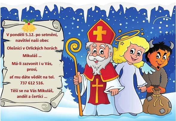 Mikuláš, anděl a čert