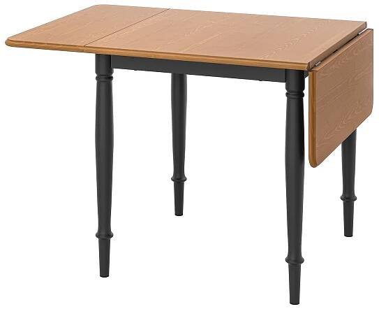 DANDERYD sklápěcí stůl, dýha borovice/černá, 74/134x80 cm - IKEA