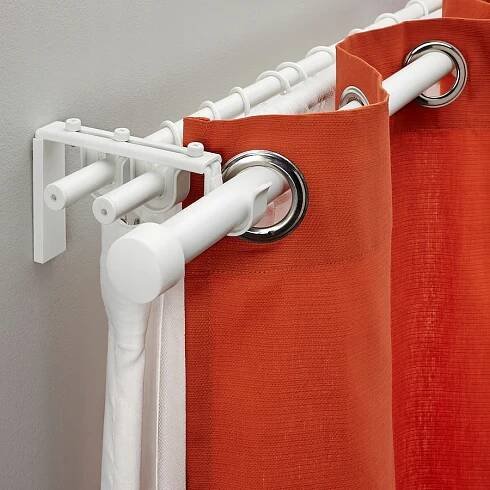 IKEA RACKA / HUGAD Kombinace trojité záclonové tyče, bílá, 120-210 cm Druh garnýže Trojitý