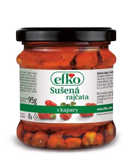 efko Rajčata sušená 6 x 175 g - Sušená rajčata, Olivy, antipasti, Konzervované potraviny, hotová jídla, směsi, Trvanlivé
