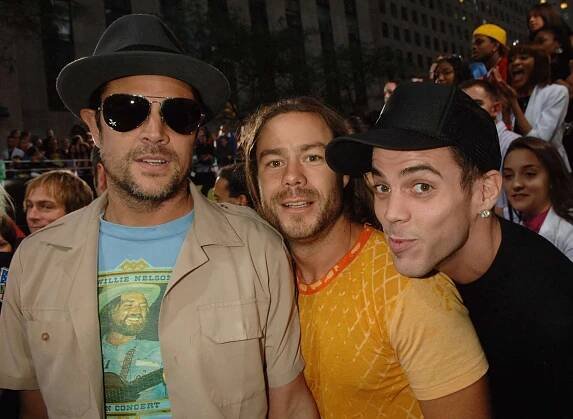 Johnny Knoxville, Chris Ponitus and Steve-O during 2006 MTV Video Music Awards