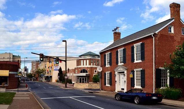 view of South Main Street looking towards downtown