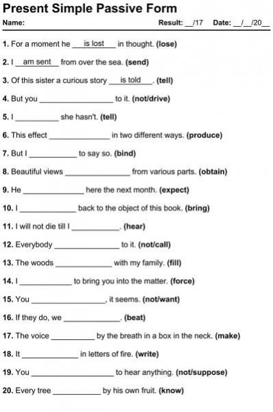 Present Simple Passive Exercises - PDF Worksheet 1