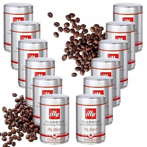 Sada - Káva zrnková illy Espresso Classico 100% Arabika 12x250g