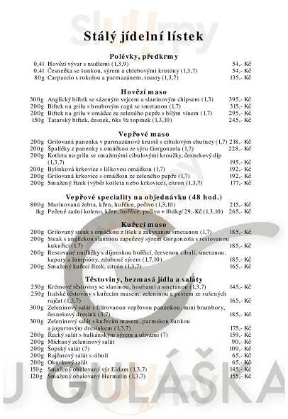 Hostinec U Guláška Chrudim Menu - 1